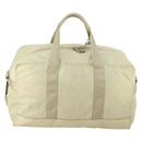 PRADA Boston Bag Nylon Cream Beige Auth ti3742-2
