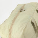 PRADA Boston Bag Nylon Cream Beige Auth ti3742-6