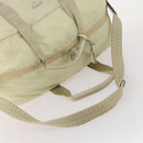 PRADA Boston Bag Nylon Cream Beige Auth ti3742-7