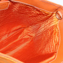 PRADA Tote Bag Nylon Leather Orange Gold Auth ti3743-19