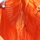 PRADA Tote Bag Nylon Leather Orange Gold Auth ti3743-20