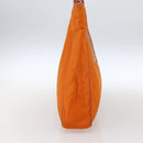 PRADA Tote Bag Nylon Leather Orange Gold Auth ti3743-3