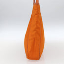 PRADA Tote Bag Nylon Leather Orange Gold Auth ti3743-4
