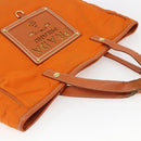 PRADA Tote Bag Nylon Leather Orange Gold Auth ti3743-6