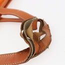 PRADA Tote Bag Nylon Leather Orange Gold Auth ti3743-9