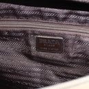 PRADA Tote Bag Nylon Cream Silver Auth ti3744-18