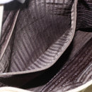 PRADA Tote Bag Nylon Cream Silver Auth ti3744-22