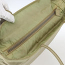 PRADA Tote Bag Nylon Cream Silver Auth ti3744-6