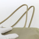PRADA Tote Bag Nylon Cream Silver Auth ti3744-8