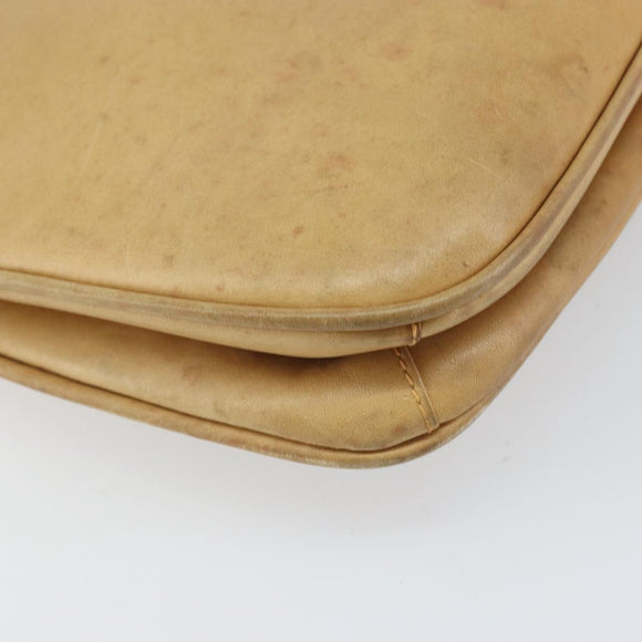 GUCCI Umhängetasche Leder Beige Gold 007 112 0094 Auth ti3745