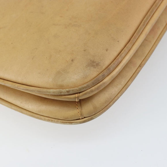 GUCCI Umhängetasche Leder Beige Gold 007 112 0094 Auth ti3745
