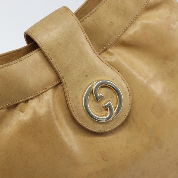 GUCCI Umhängetasche Leder Beige Gold 007 112 0094 Auth ti3745