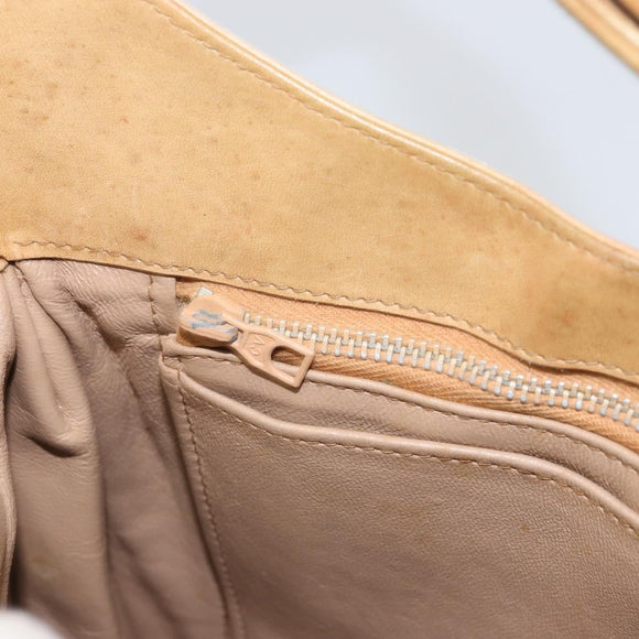 GUCCI Umhängetasche Leder Beige Gold 007 112 0094 Auth ti3745