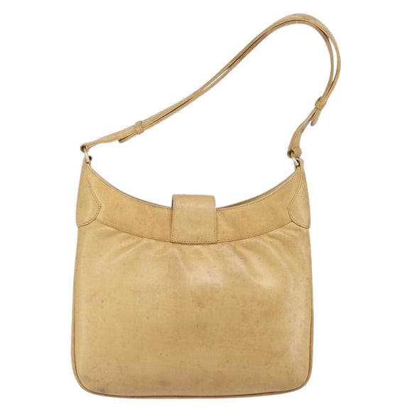 GUCCI Umhängetasche Leder Beige Gold 007 112 0094 Auth ti3745