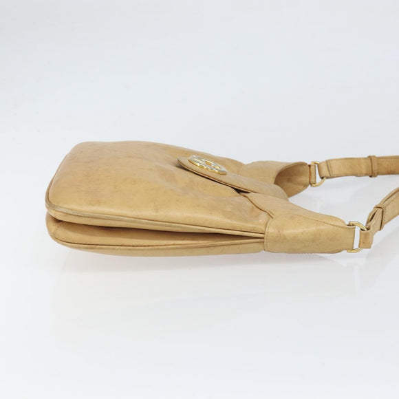 GUCCI Umhängetasche Leder Beige Gold 007 112 0094 Auth ti3745