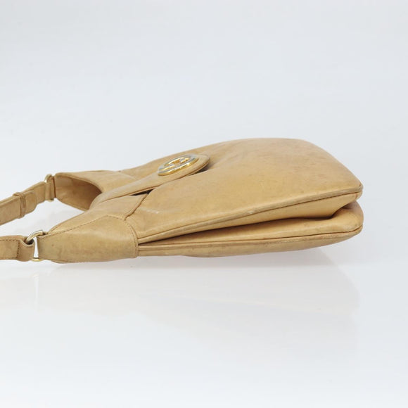 GUCCI Umhängetasche Leder Beige Gold 007 112 0094 Auth ti3745