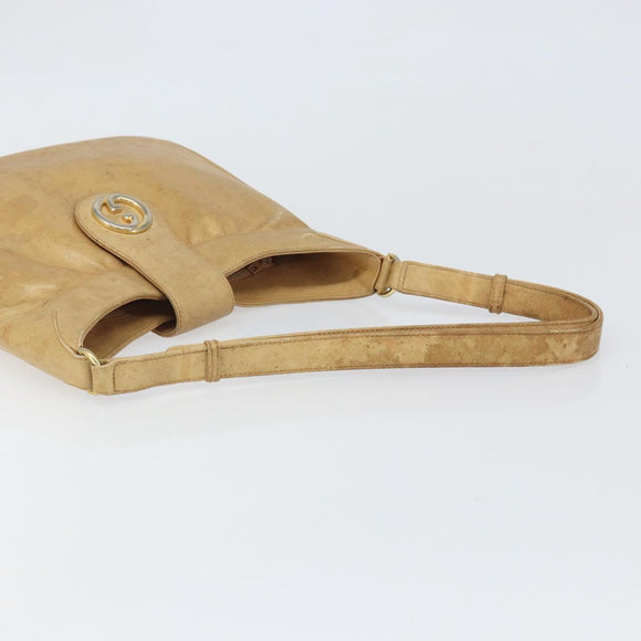 GUCCI Umhängetasche Leder Beige Gold 007 112 0094 Auth ti3745