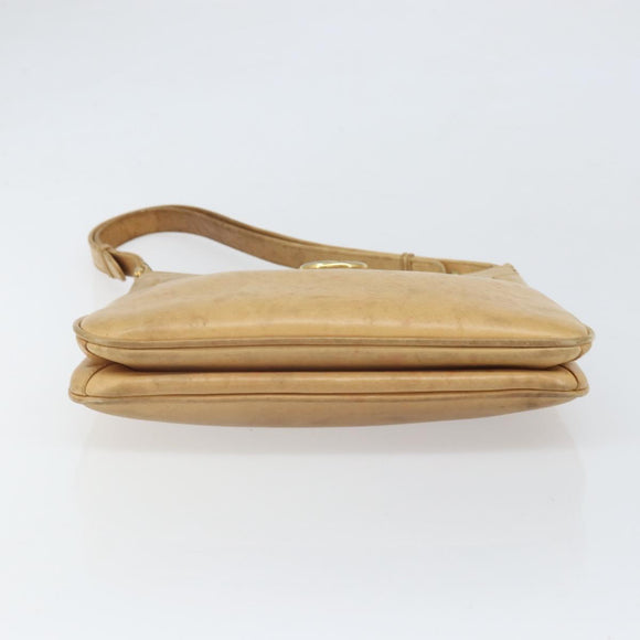 GUCCI Umhängetasche Leder Beige Gold 007 112 0094 Auth ti3745