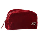 FENDI Pouch Velor Red Silver Auth ti3746-1