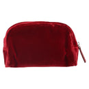FENDI Pouch Velor Red Silver Auth ti3746-2