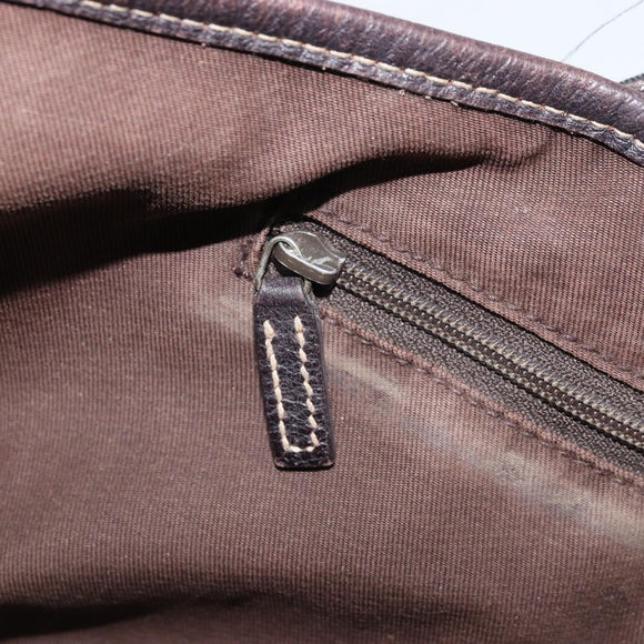 GUCCI GG Canvas Web Sherry Line Draagtas Beige Goud 163805 Auth ti3747