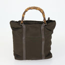 GUCCI Bag Nylon 2 Set Khaki Black Auth ti3748-10