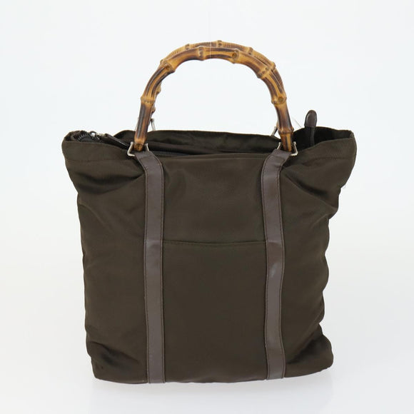 GUCCI Bag Nylon 2 Set Khaki Black Auth ti3748