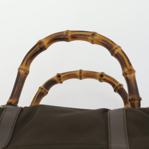 GUCCI Bag Nylon 2 Set Khaki Black Auth ti3748