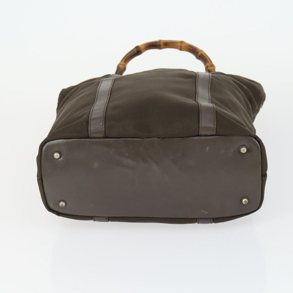 GUCCI Bag Nylon 2 Set Khaki Black Auth ti3748
