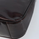 GUCCI Bamboo Hand Bag Patent leather 2way Brown Gold 001 1705 1638 Auth ti3749-17