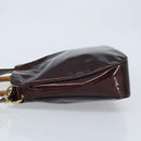 GUCCI Bamboo Hand Bag Patent leather 2way Brown Gold 001 1705 1638 Auth ti3749-4