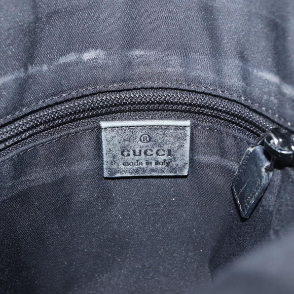 GUCCI GG Canvas Shoulder Bag Black Silver 145857 Auth ti3750