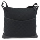 GUCCI GG Canvas Shoulder Bag Black Silver 145857 Auth ti3750-2
