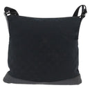 GUCCI GG Canvas Shoulder Bag Black Silver 145857 Auth ti3750-3