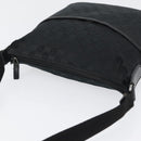 GUCCI GG Canvas Shoulder Bag Black Silver 145857 Auth ti3750-6