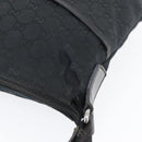 GUCCI GG Canvas Shoulder Bag Black Silver 145857 Auth ti3750-7
