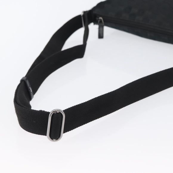 GUCCI GG Canvas Shoulder Bag Black Silver 145857 Auth ti3750
