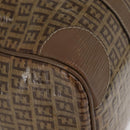 FENDI Zucchino Canvas Hand Bag PVC 2 Set Brown Auth ti3754-10