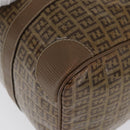 FENDI Zucchino Canvas Hand Bag PVC 2 Set Brown Auth ti3754-11