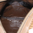 FENDI Zucchino Canvas Hand Bag PVC 2 Set Brown Auth ti3754-16