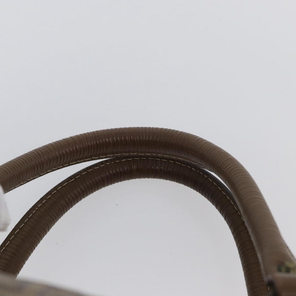 FENDI Zucchino Canvas Hand Bag PVC 2 Set Brown Auth ti3754