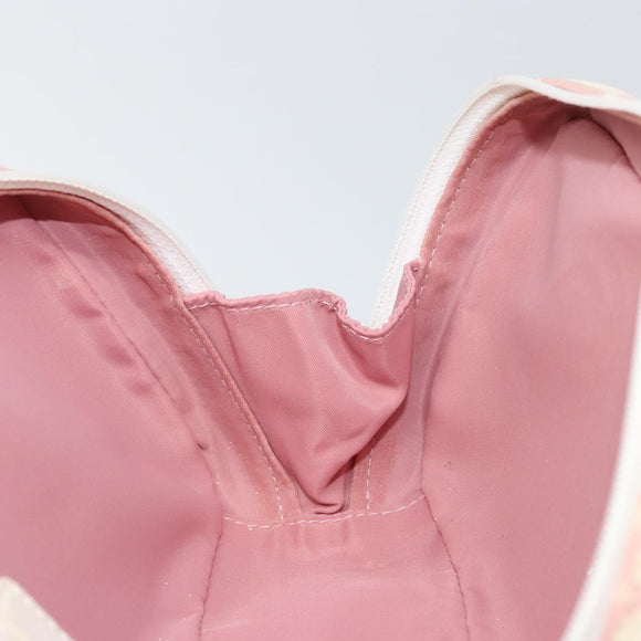 Christian Dior Trotter Canvas Pouch PVC Pink Silver Auth ti3758