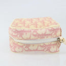 Christian Dior Trotter Canvas Pouch PVC Pink Silver Auth ti3758-6