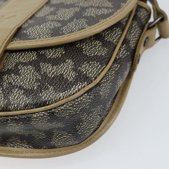 SAINT LAURENT Shoulder Bag PVC Leather Gray Gold Auth ti3759