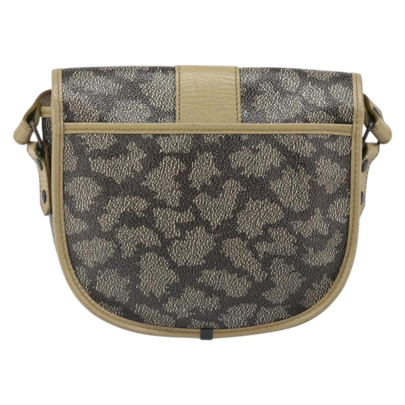 SAINT LAURENT Shoulder Bag PVC Leather Gray Gold Auth ti3759