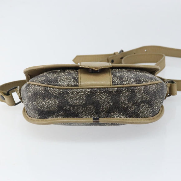 SAINT LAURENT Shoulder Bag PVC Leather Gray Gold Auth ti3759