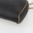 Christian Dior Honeycomb Canvas Shoulder Bag PVC Black Gold Auth ti3760-10