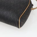 Christian Dior Honeycomb Canvas Shoulder Bag PVC Black Gold Auth ti3760-12