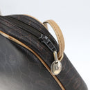 Christian Dior Honeycomb Canvas Shoulder Bag PVC Black Gold Auth ti3760-14