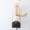 Christian Dior Honeycomb Canvas Shoulder Bag PVC Black Gold Auth ti3760-19